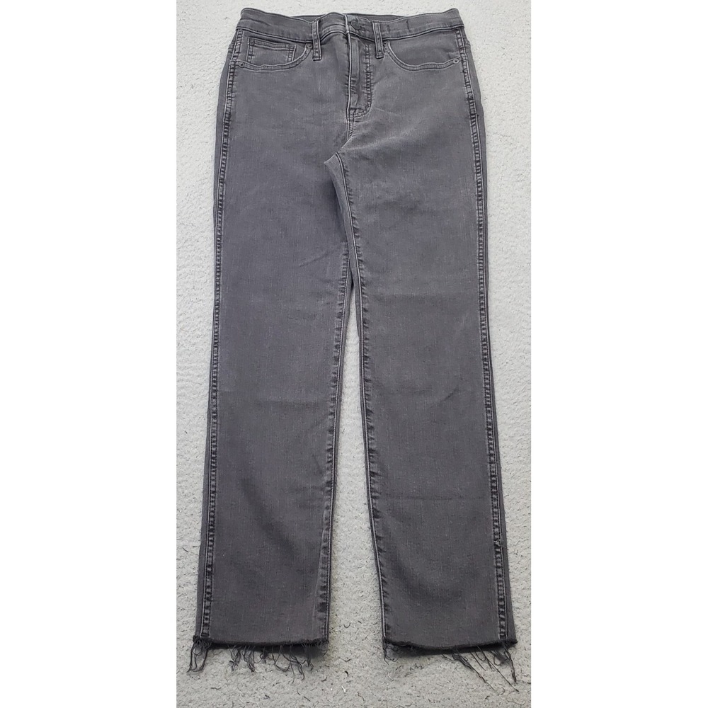 Madewell Stovepipe Jeans Womens 26 Multi Denim Stretch Frayed Hem Straight Leg